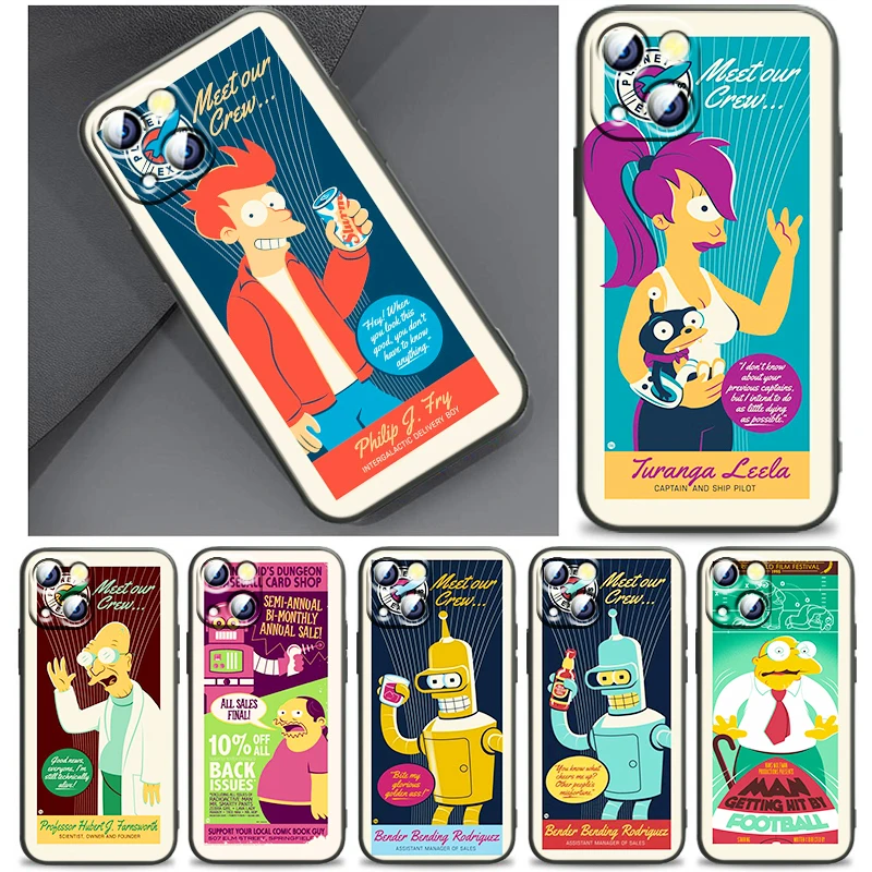 

Hot Cartoon Futurama Poster Phone Case For iPhone 11 12 13 Mini 14 Pro Max 11 Pro Max X XR Plus 7 8 SE Silicone Cover