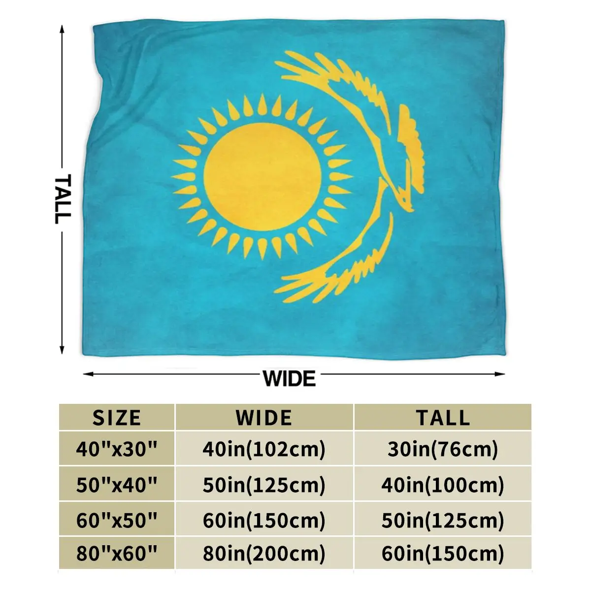 Супер мягкое Флисовое одеяло с национальным флагом Казахстана