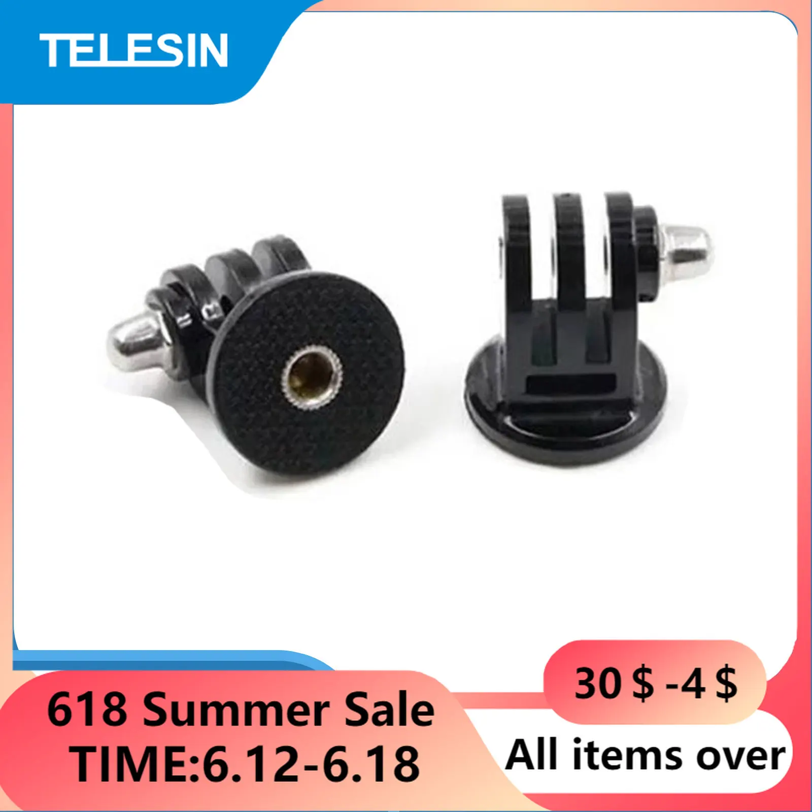 TELESIN 2pcs Tripod Mount Monopod Adapter for Selfie Stick PTZ Mini Tripod for Gopro Connection Stand Accessories