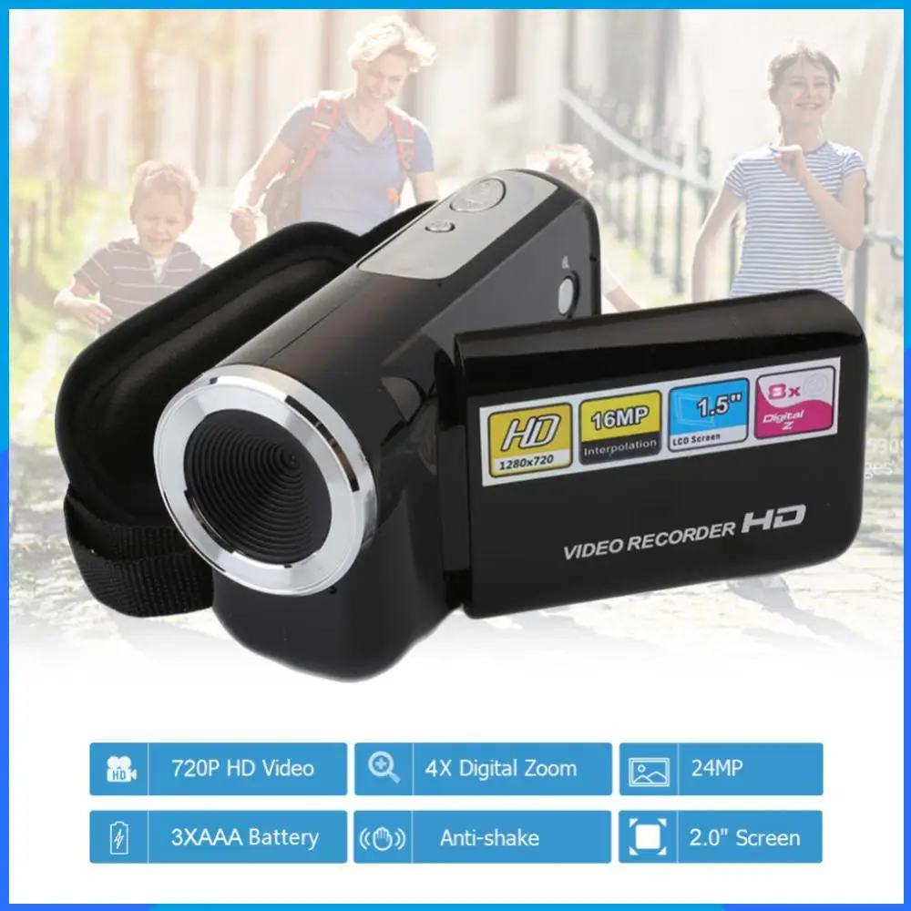 

2 Inch Digital Camera Camcorde Portable Video Recorder 4X Digital Zoom Display 16 Million Home Outdoor Video Recorder New