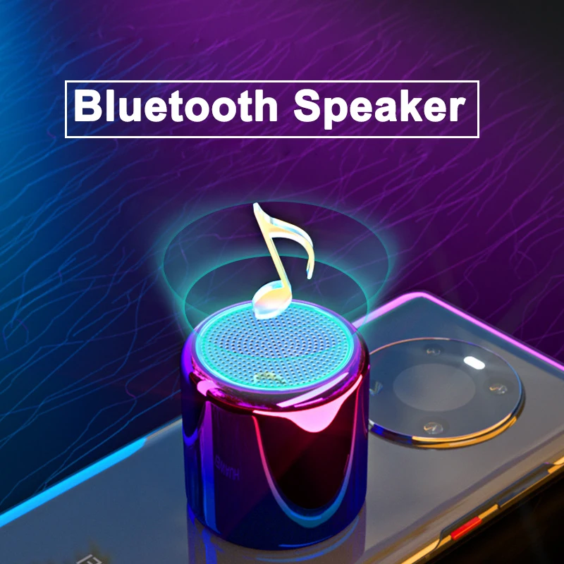 

Mini Bluetooth Speaker Portable Wireless Waterproof Sports Outdoor Audio HiFi Music Cell Desktop Metal Sound Box RGB Subwoofer