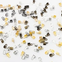 200pcslot cove clasps cord end caps string ribbon leather clip tip fold crimp bead connectors diy jewelry making supplies