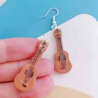 10pcspack guitar resin charms pendant earring keychain diy fashion jewelry accessories music style flatback dangle 1340mm