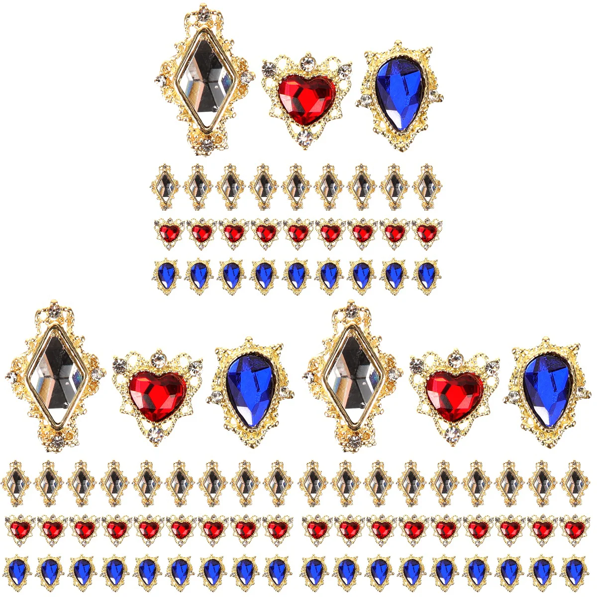 

Набор безделушек для ногтей в форме сердца, набор для ногтей, женские принадлежности для маникюра, милые Подвески, маленькие драгоценные камни, декоративные украшения Miss из сплава, 90 шт.