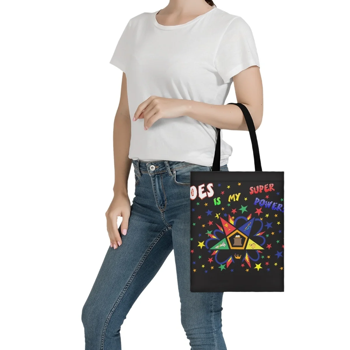 FORUDESIGNS Shopper Bag OES Sistars Order Of Eastern Handbags For Women Shopping Shoulder Bag Print Practical Lightweight