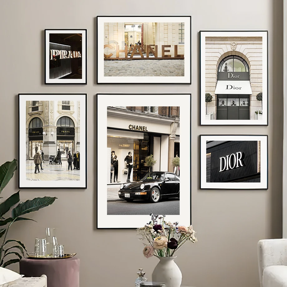 

Luxury Store Door Window Car Building Wall Art Canvas Painting Nordic Posters And Prints Wall Pictures For Living Room Decor