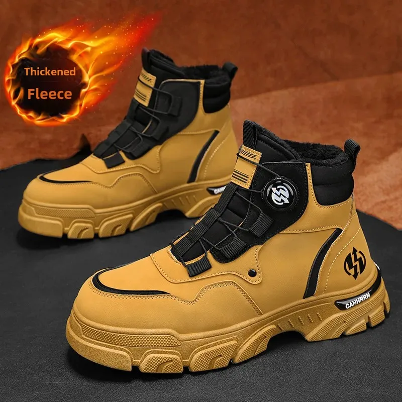 Мужские осенне-зимние новые туфли с высоким берцем универсальная повседневная