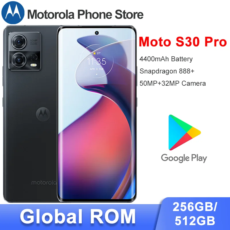 

Смартфон Motorola MOTO S30 Pro, телефон с глобальной прошивкой, Snapdragon 888 + Тройная камера 50 Мп, экран 6,55 дюйма, 68 Вт, быстрая зарядка, аккумулятор 4400 мАч