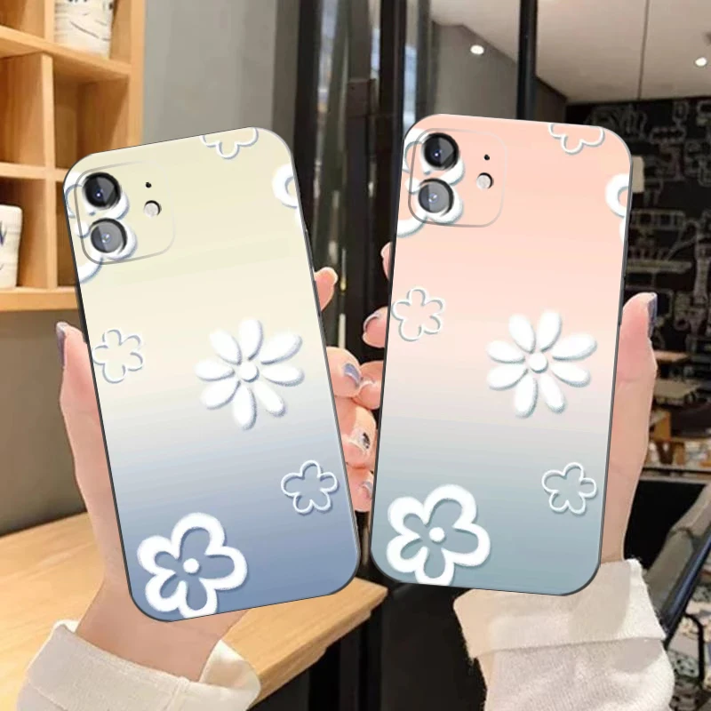 

Чехол для телефона с цветами для iPhone 13 11 12 Pro Mini X XR XS Max SE 2020 6 6s 7 8 Plus, противоударный мягкий силиконовый чехол
