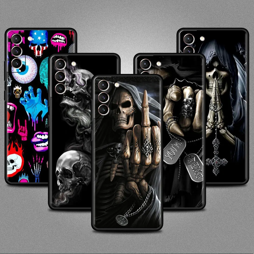 

Retro Skull Butterfly Case For Samsung Galaxy S20 S22 S21 FE S10 S9 Plus S8 Note 20 Ultra 10 Plus Soft Phone Shell