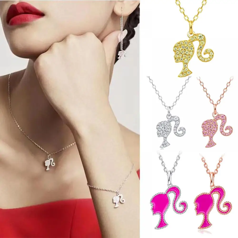 Металлическое ожерелье Kawaii Барби простое высококлассное женское универсальное