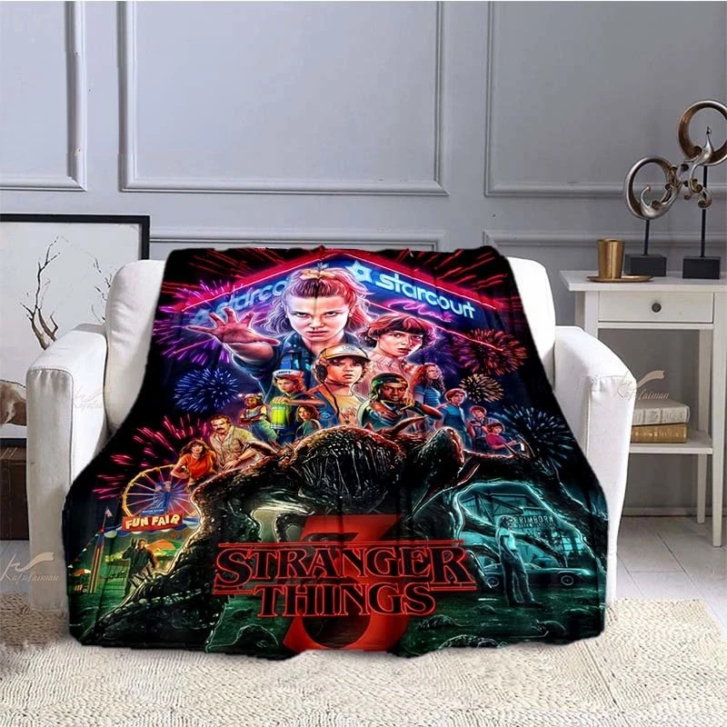 

Stranger Things Throw Blanket Adult Cartoon Anime Blanket Fashion Quilts Home Office Casual Kids Home Decoration