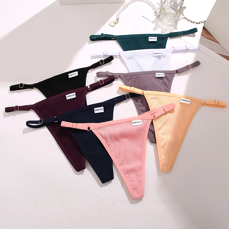 

Сексуальные хлопковые стринги, стринги, женские трусики с регулируемой талией, женское белье, однотонные Бесшовные женские трусы, нижнее бе...