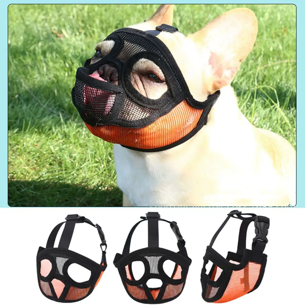 

Kitten Unobscured Breathable Pet Supplies Short Mouth Dog Muzzle Anti-Eating Bulldog Mouth Cover Anti-Bite