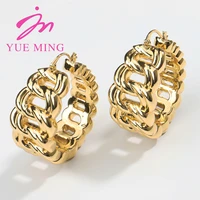 african gold color earrings for women 2022 trend new design gold plated hoop earrings for dubai weddings bride
