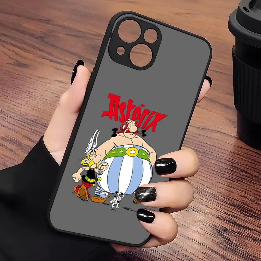 Чехол для телефона MINISO-Asterix и Obelix матовый прозрачный iPhone 16 15 12 11 13 14 Pro Max X XR 8 Plus