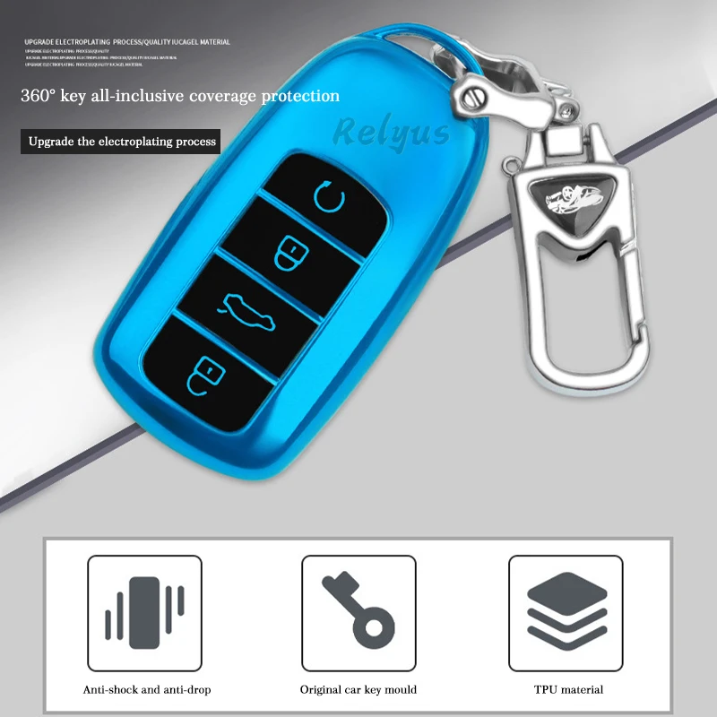 

Чехол для автомобильного ключа с 4 кнопками из ТПУ, чехол для ключа Chery Tiggo 8 Pro 2021, автомобильные аксессуары