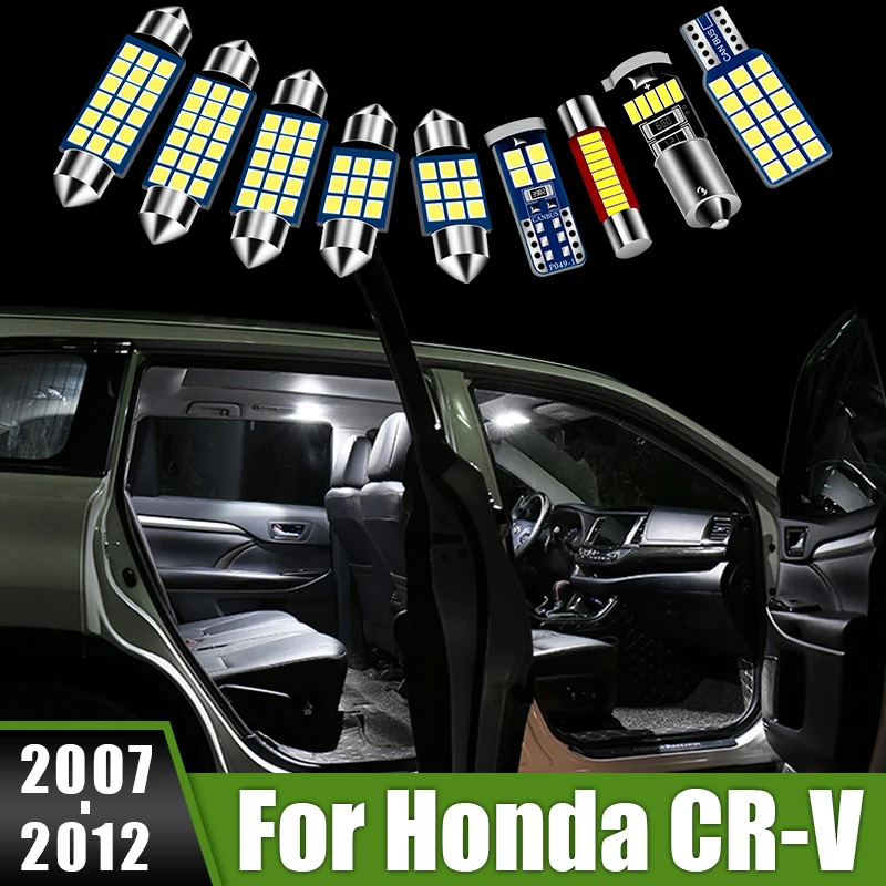 

For Honda CR-V CRV CR V 2007 2008 2009 2010 2011 2012 8pcs Car Interior LED Dome Light Trunk Spare Lamps Decoration Accessories