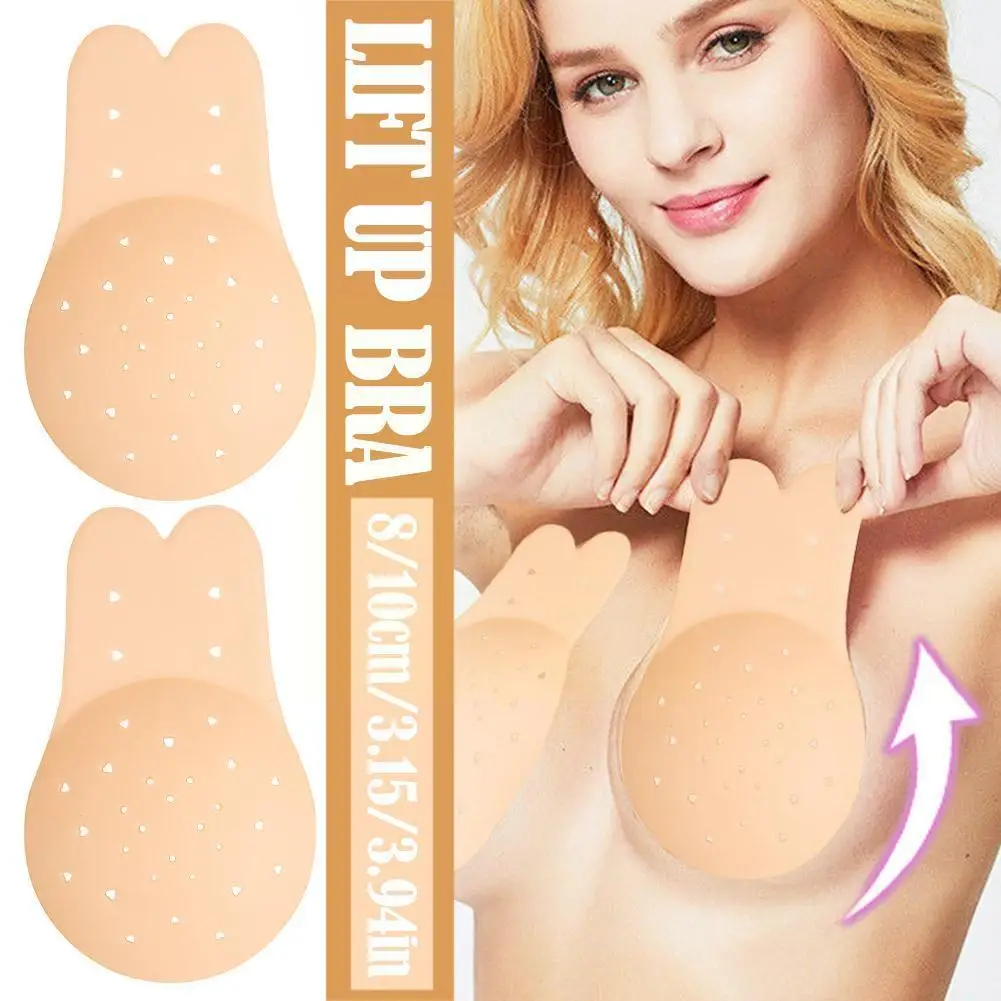Women Push Up Bras Self Adhesive Silicone Strapless Lift Tape Bra Pads Bra Invisible Sticky Rabbit Reusable Nipple Breast C Q0Y3