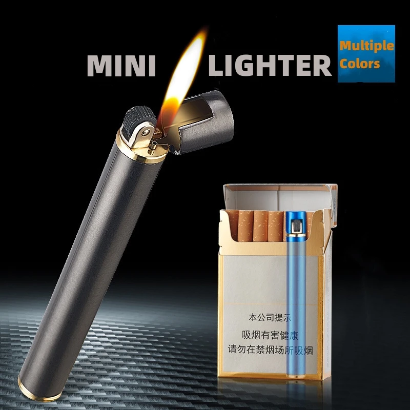 

Creative Metal Cigarette Shaped Lighters Free Fire Grinding Wheel Pocket Mini Lighter Outdoor Butane Gas Lighter Unusual Lighter
