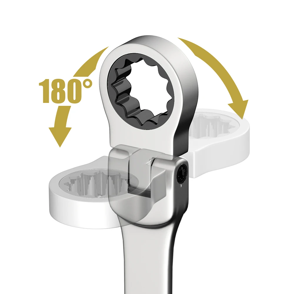 Набор гибких комбинированных гаечных ключей с ратчетом Flexible Ratcheting Combination Wrench Set Key Ratchet Spanner Metric Hand Tool Sets Car Repair Tools with Carrying Bag on.