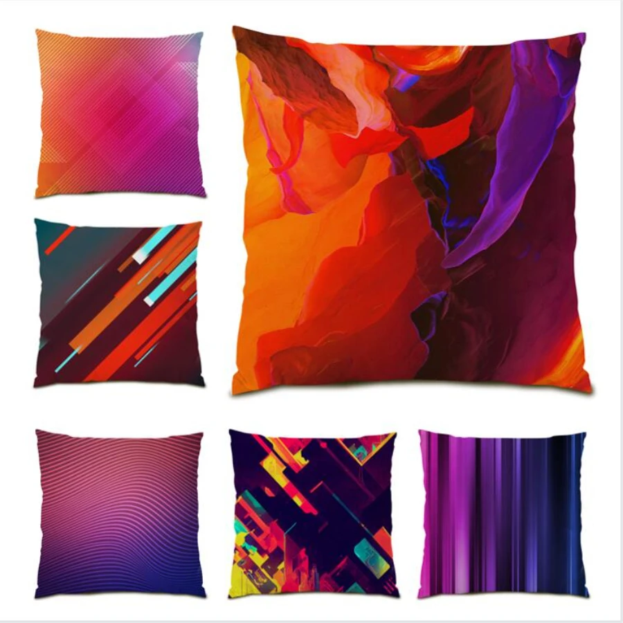 

Living Room Decoration Square Modern Cushion Cover 45x45 Home Decor Throw Pillow Covers Velvet Gift Poster Geometric Line E0099