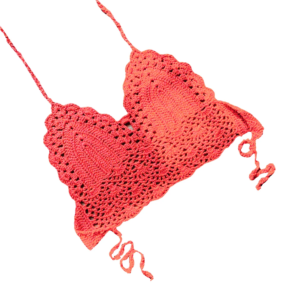 

Новинка 2021, пикантные топы бикини, облегающие кроп-топы, женские пляжные майки в стиле бохо, бикини с лямкой на шее, бюстгальтер без косточек ...