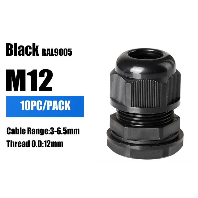 

Набор кабельных втулок M8-M20 нейлон черный IP68 10 шт