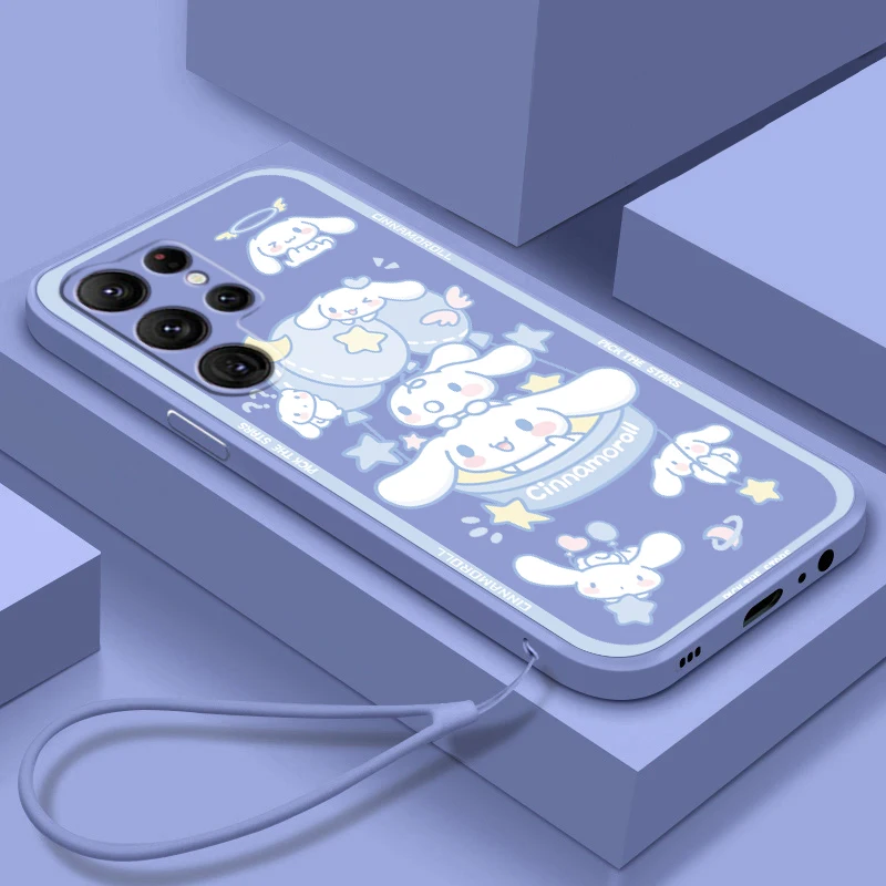 

Liquid Rope Melody Cinnamoroll Art Cute Phone Case For Samsung Galaxy S22 S21 S20 FE S10 Note 20 10 Plus Lite Ultra 5G Funda