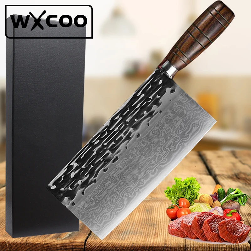 Профессиональный нож шеф-повара из дамасской стали VG10 ручной кованый для мяса