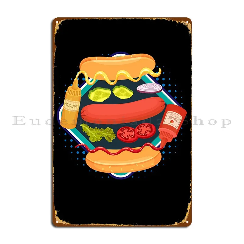 

Hot Dog Kit Metal Sign Party Plaques Designing Iron Wall Decor Tin Sign Poster