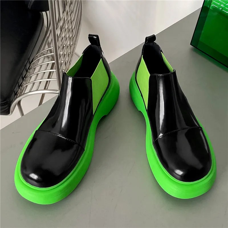 

Fashion Women's Boots Platform Autumn And Winter Knight Boots Real Leather Round Toe Thick Bottom Designer Brand Short Boots