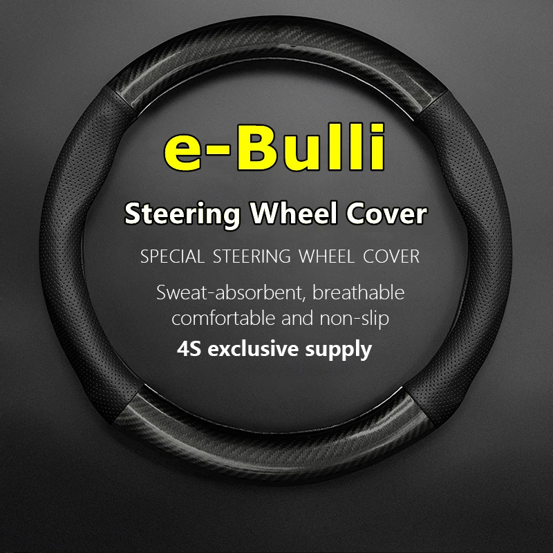 

PU Leather For VW Volkswagen E-Bulli Steering Wheel Cover Genuine Leather Carbon Fiber