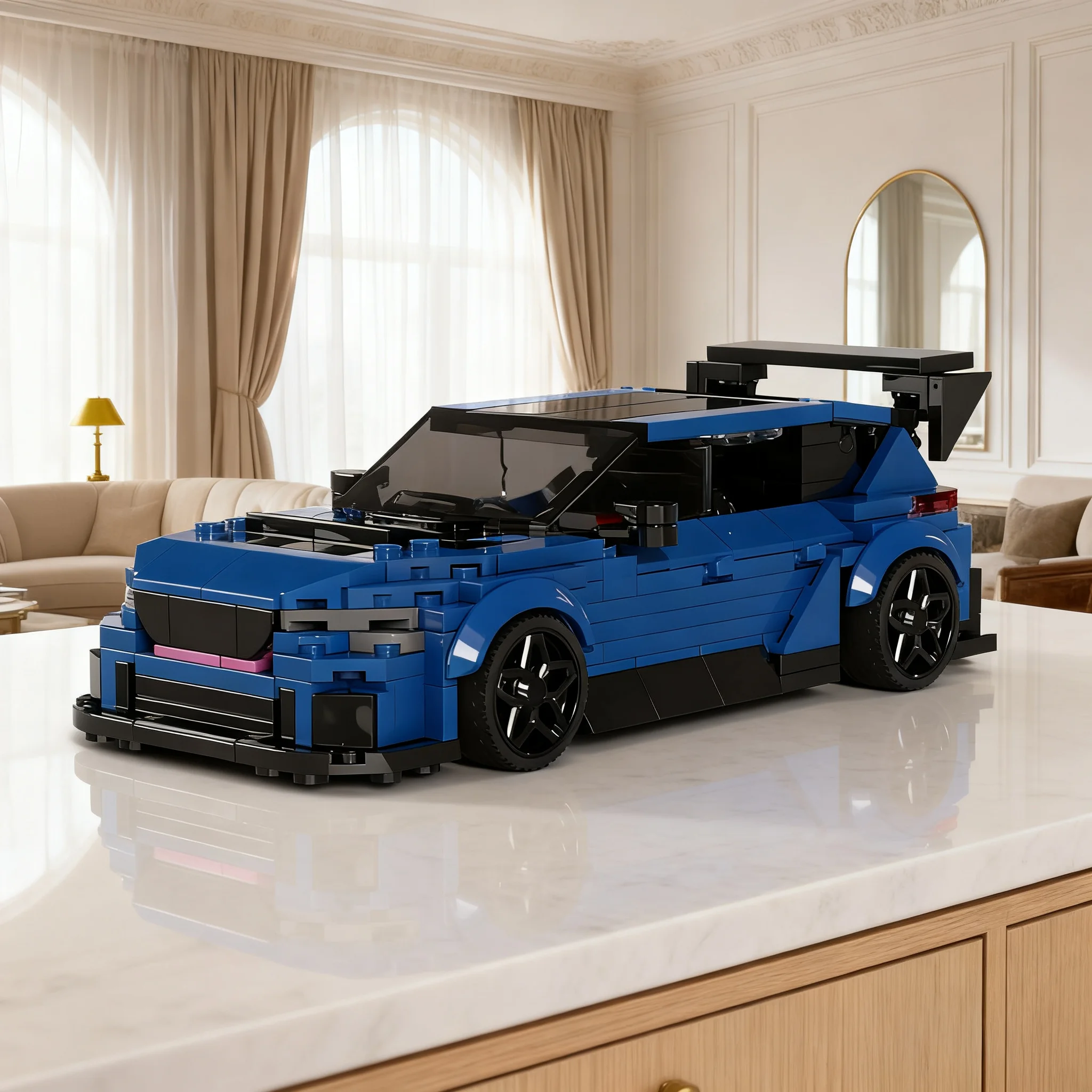 Фото 413 деталей MOC City Champions Subaru Performance B STI, модель из строительных блоков, рождественские подарки, подарок на день рождения, художественная сборка, DIY, образовательный набор №1