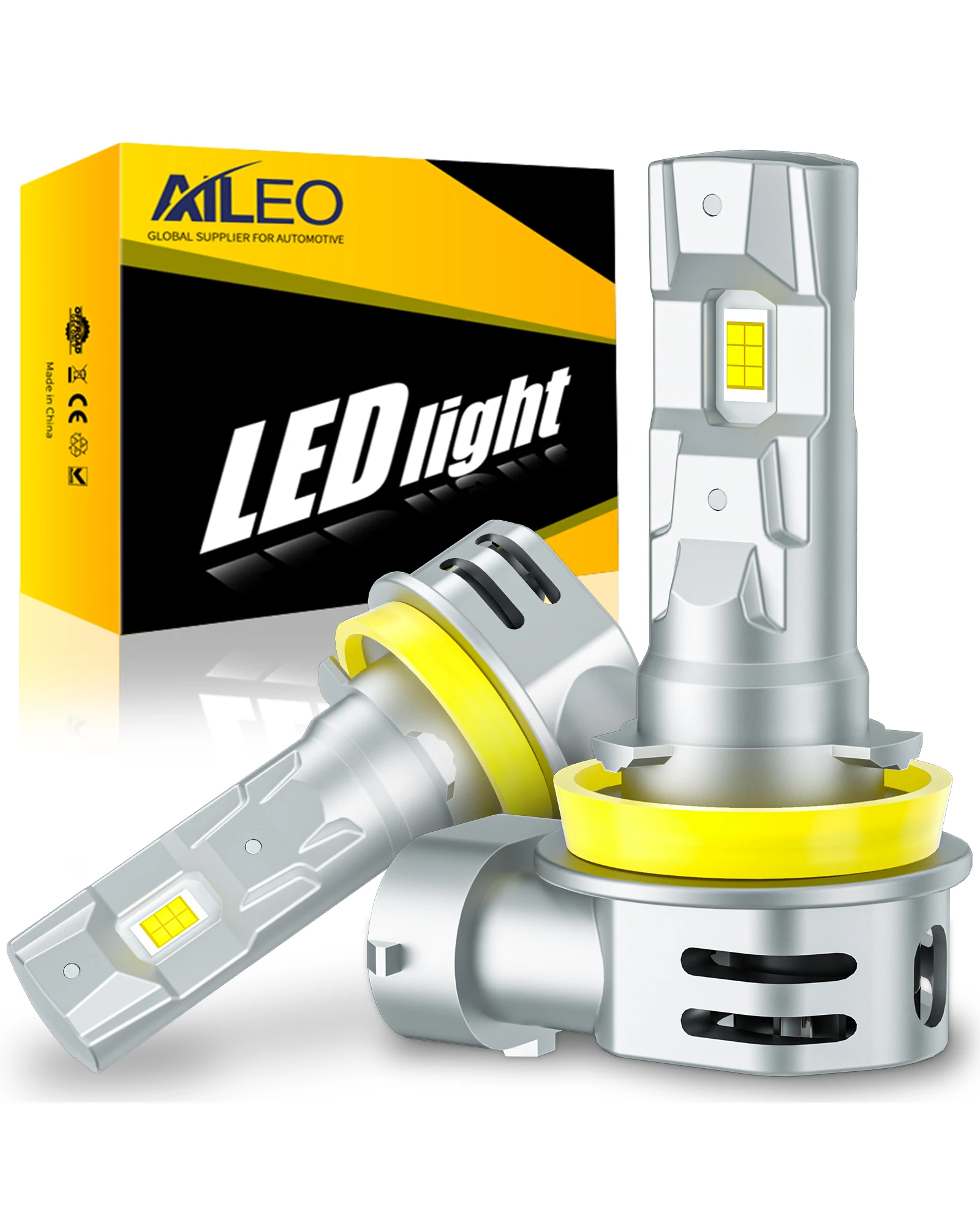 

AILEO 2Pcs H4 H7 Led Headlight H11 H8 H9 Led Lights 120W 6500K For Car CSP Fog Bulbs White Fog Lamp Day Running Automobile Light