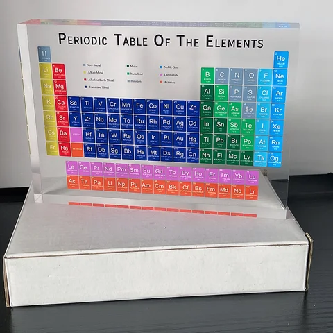 Большой запас акриловый периодический стол химический периодический стол акриловый кристалл физический периодический стол подарки реальные элементы внутри