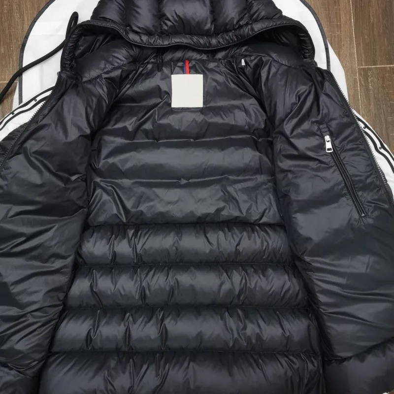 Осенне-зимний мужской пуховик с капюшоном пушистое теплое пальто лямкой на руку