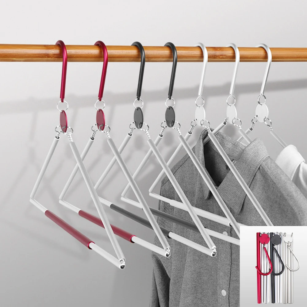 

1pc Retractable Aluminum Alloy Clothes Rack Foldable Outdoor Travel Accessories