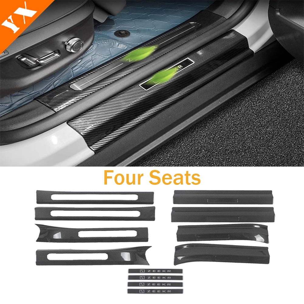 

Для GEELY Zeekr X 2023-2024 авто карбоновая внутренняя накладка на порог, накладка на педаль, наклейка на внешние аксессуары
