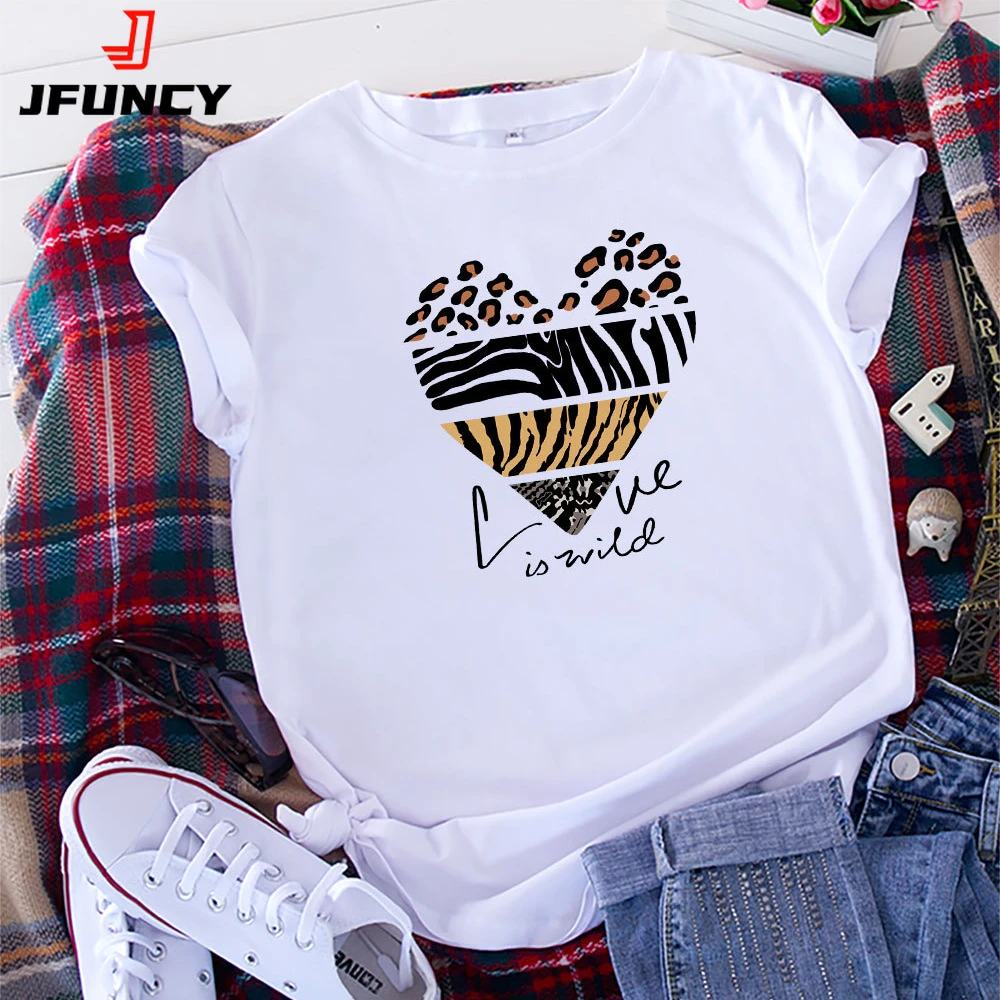 

JFUNCY Woman Tops Women 2022 Summer Clothes Oversize T-shirt Korean Fashion Female Short Sleeve Tshirt Women's T Shirts