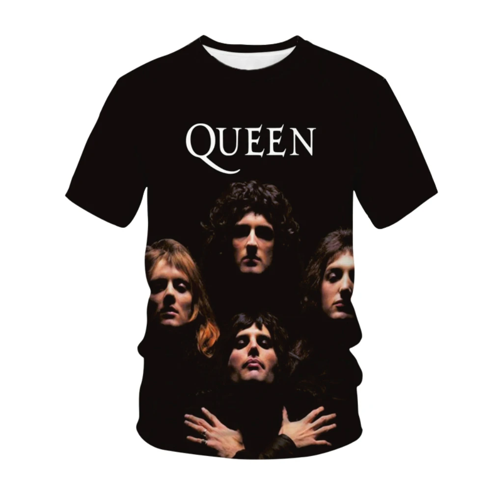 

2023 Summer Freddie Mercury Queen T-shirts Men Women 3D Print Shirt Rock Gothic Retro Streetwear Summer Boys Girls Clothes