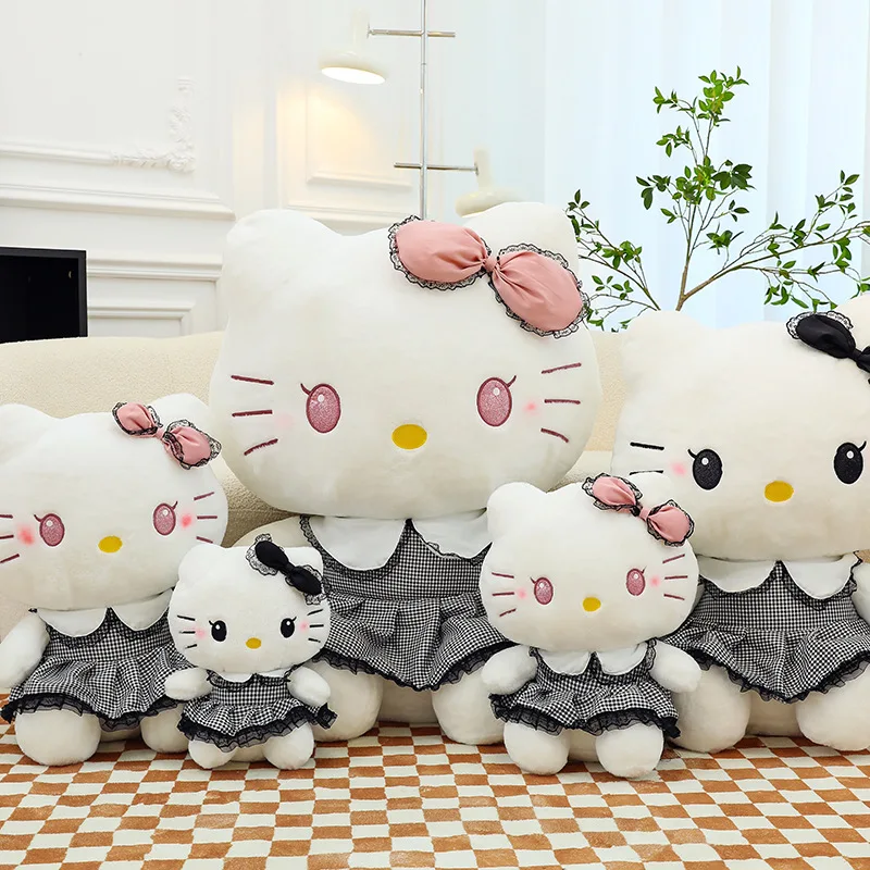 Плюшевая кукла Hellokitty Sanrio Dark черное кружевное платье готический стиль подарок для