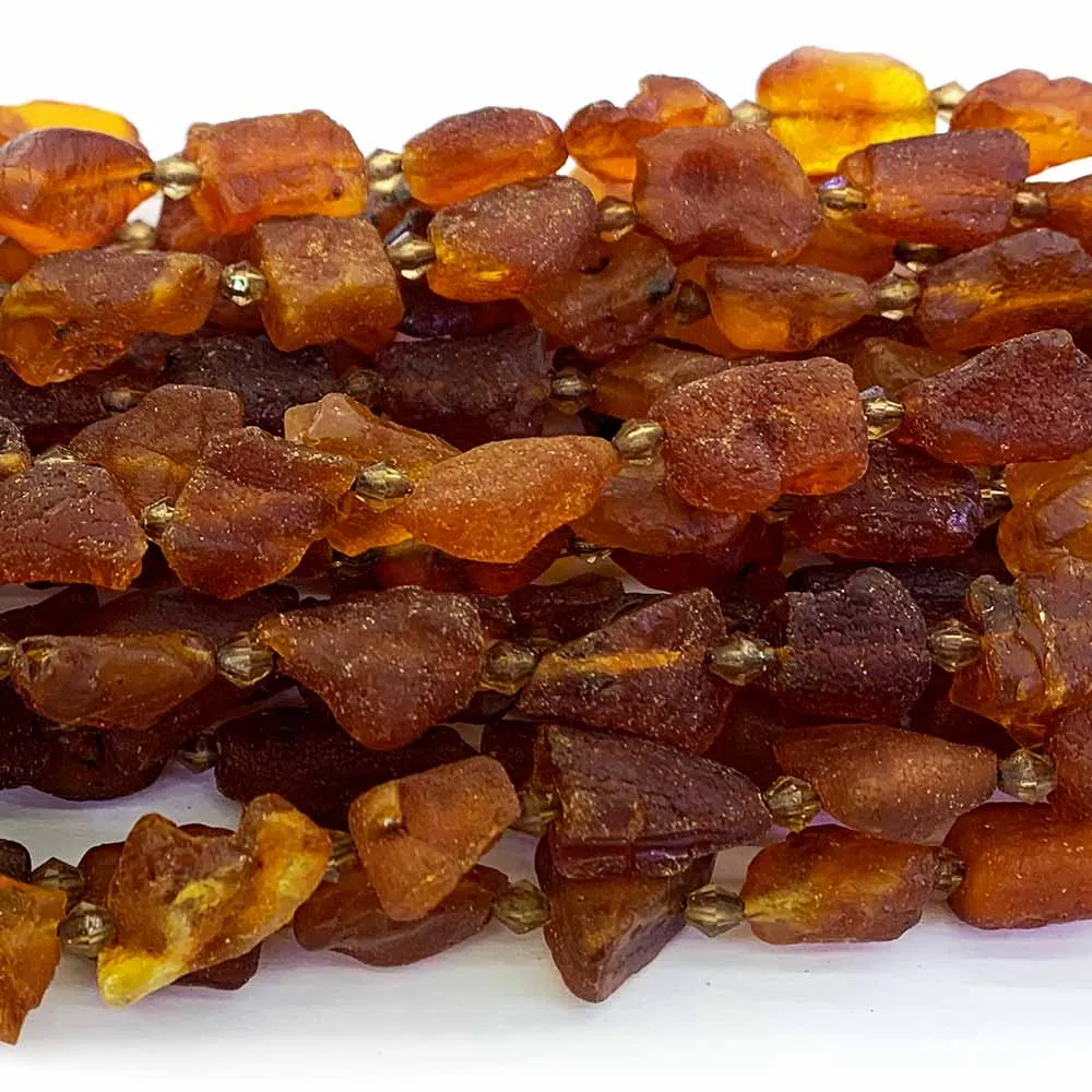 

Veemake Orange Amber Natural Gemstones DIY Raw Mineral Nugget Free Form Loose Rough Matte Beads Jewelry Design Making 07577