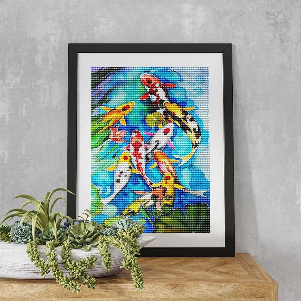 5D алмазная живопись полноцветная Алмазная мозаика на карпа квадратная круглая