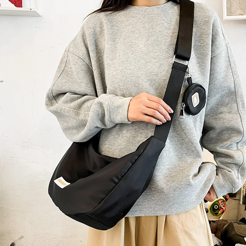 

Ulzzang Korean Fashion Crossbody Bags For Women Simple High School Student Girls Hobos Shoulder Bag Women With Purse Handbag
