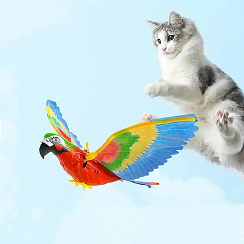 

2023 NEW Cat Toys Simulation Electric Parrot Silent Hanging Line Flying Bird Toy Hovering Teasing Pet Training Supplies