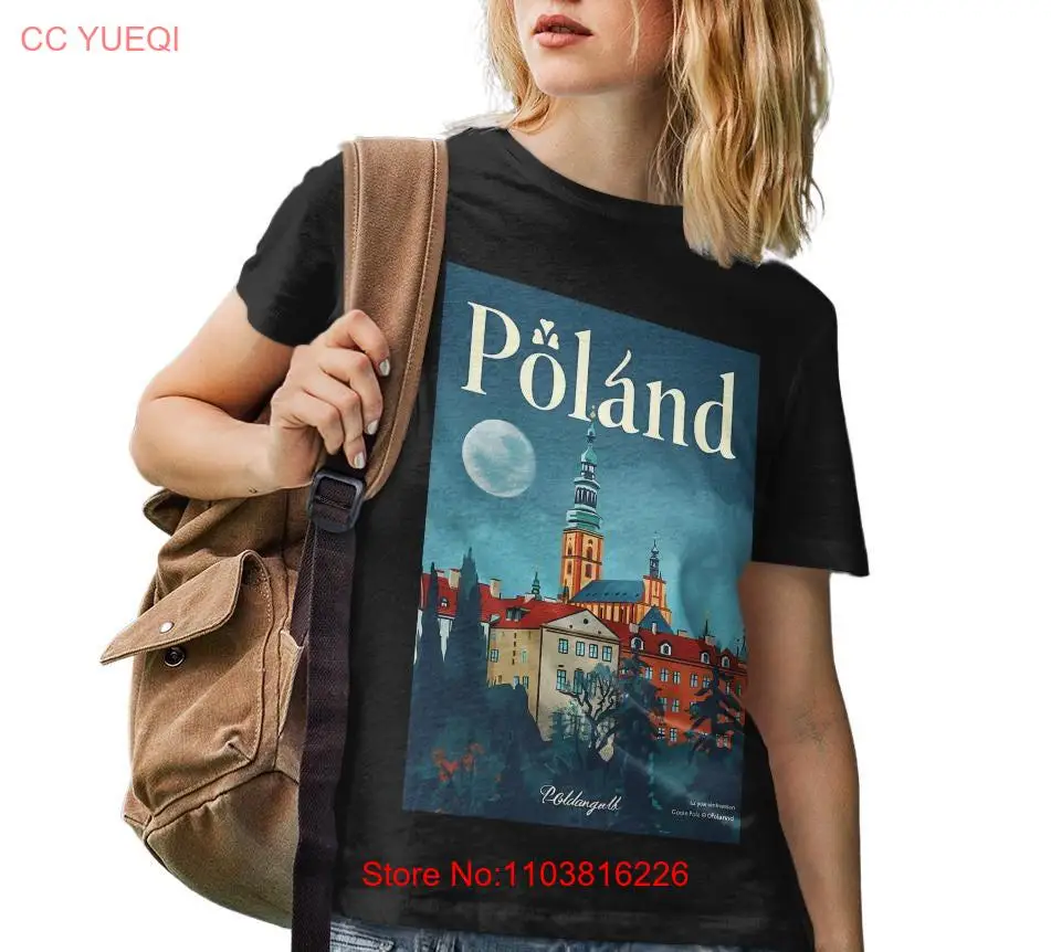 Poland T Shirt Vintage Travel Poster Print long or short sleeves