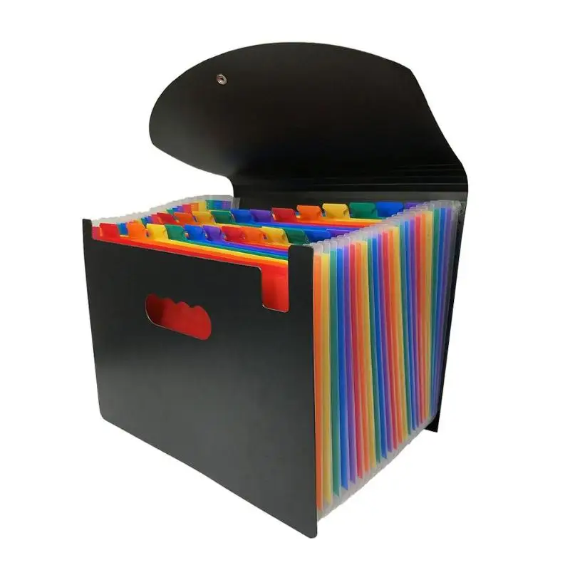 

13/24 Pocket Classified File Folder A4 Organizer Portable Business File Document Holder with Cover Home Office Supplies Storage