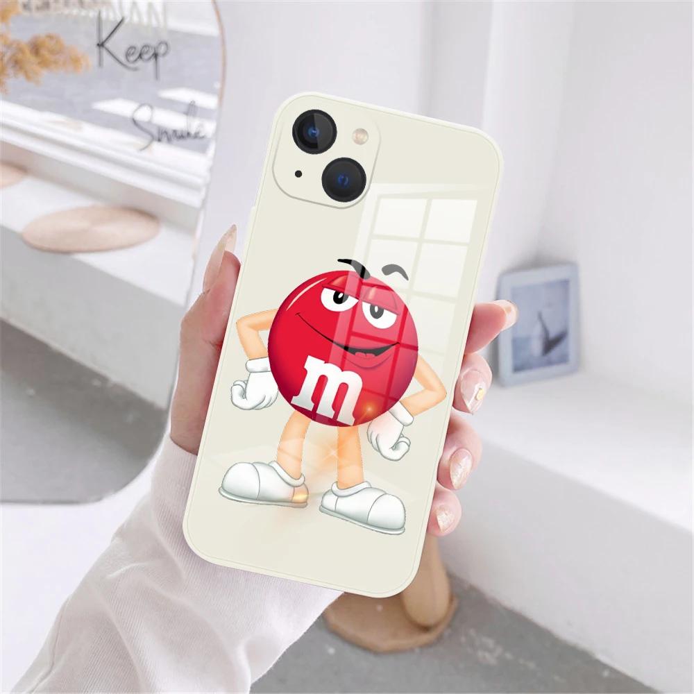 

Fun and Cute Cartoon Chocolate Chip White Tempered Glass Anti-fall Case Suitable for IPhone 11 12 13 14 Pro Max X XR XSMAX