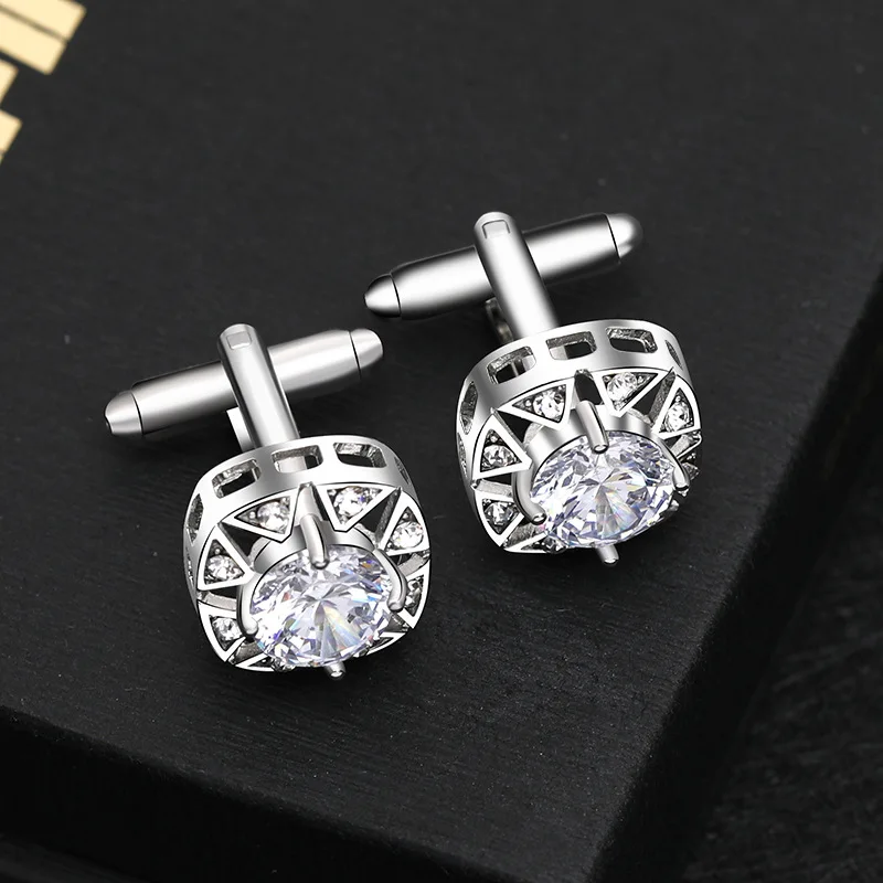 

Copper Fashion Zircon Cufflinks Shirt For Men'S Lawyers Wedding Premium Jewelry Original Cuff Buttons Free Delivery Shipping